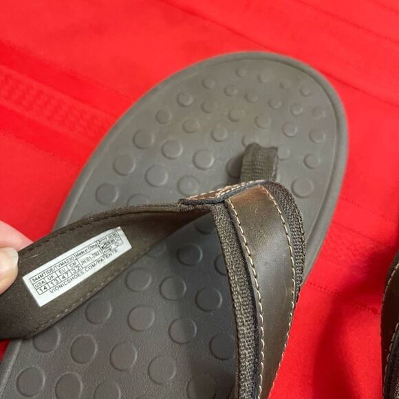 Vionic Men’s Brown Flip Flops Sandals Size 14 - Picture 5 of 8